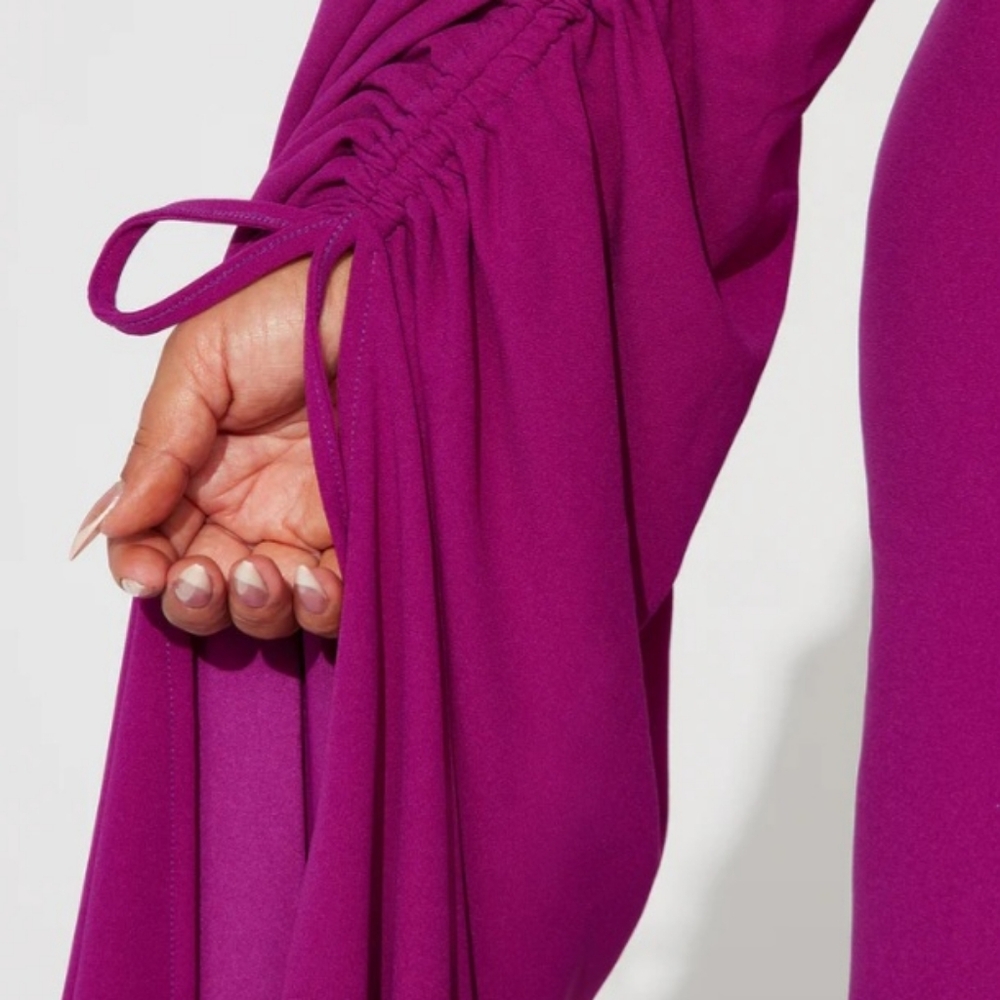 ❣️🩷Fashion Nova - Take Me There - Purple - Jumpsuit-New Arrival Size 1X💘❤️‍🩹 - Picture 5 of 6